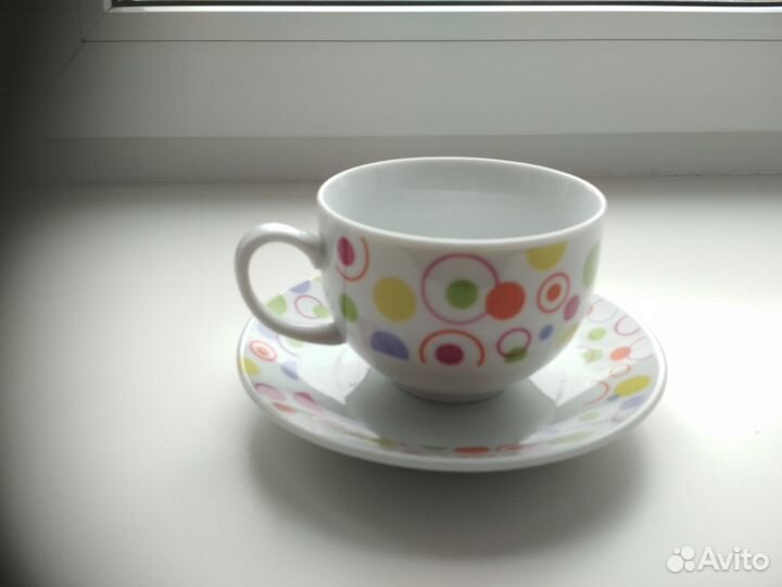 Чашка с блюдцем новые