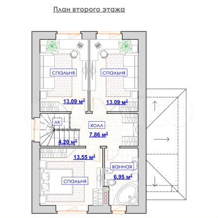 Дом 126,9 м² на участке 7 сот.