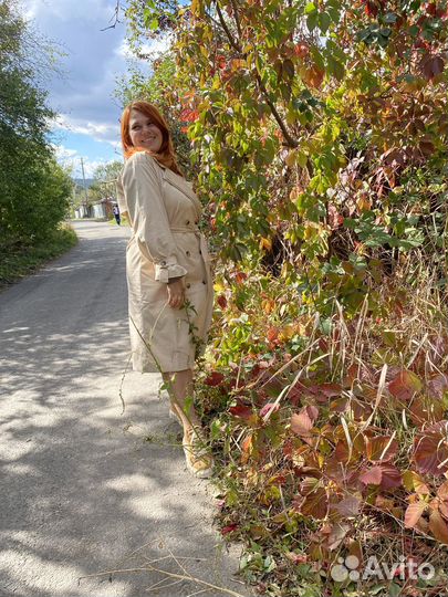 Тренч женский плащ бежевый