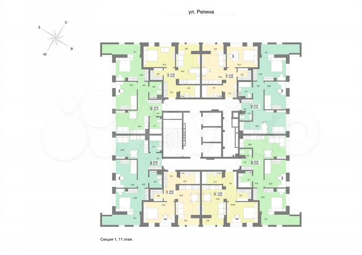 2-к. квартира, 62,8 м², 11/31 эт.