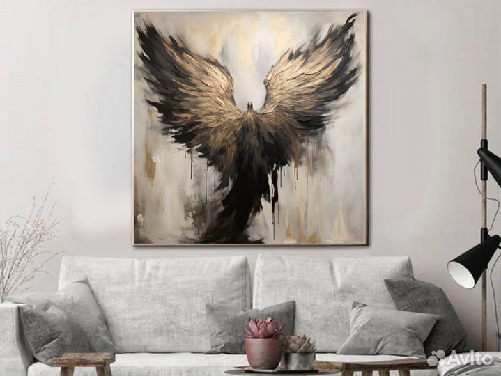Картины маслом на холсте Ангел с большими крыльями