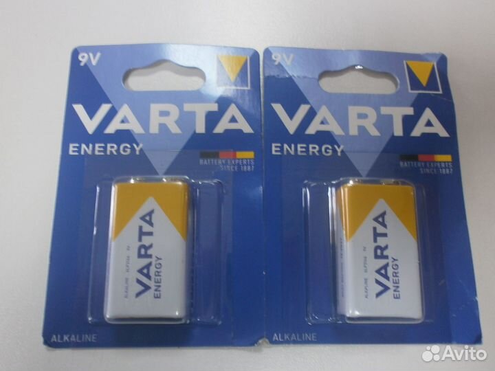 2 щелочные алкалиновые батарейки Крона 9 V Varta