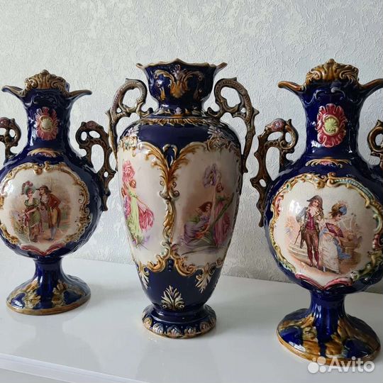 Набор вазы и амфора, Майолика