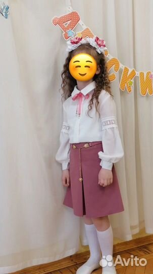 Блузка с юбкой на девочку 6-7 лет