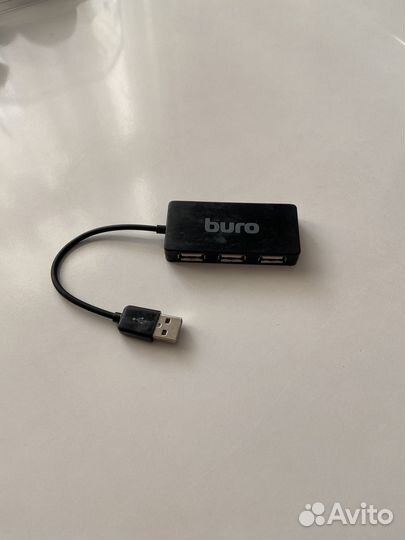 Разветвитель USB 2.0 Buro BU-HUB4-U2.0-Slim 4порт