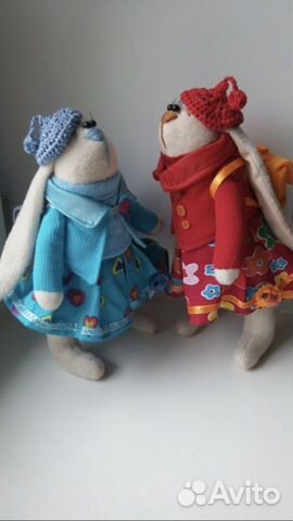 Игрушки зайцы,ручная работа