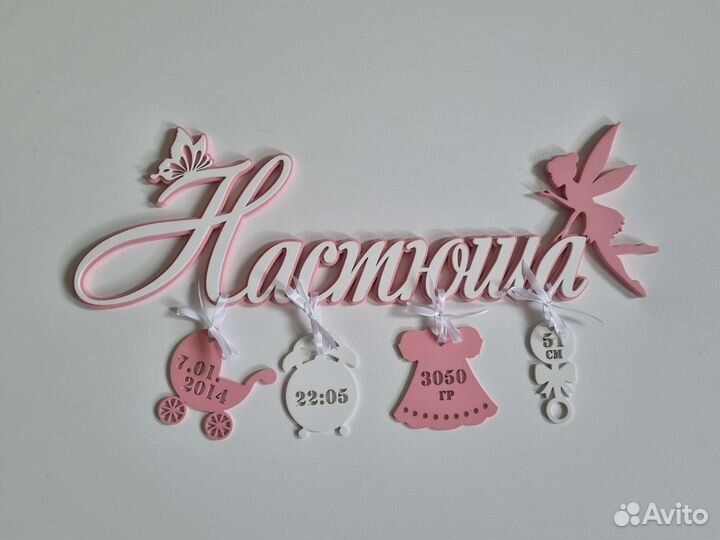 Именная детская метрика для новорождённого