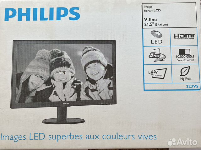 Монитор Philips 223V5LSB черный 21.5