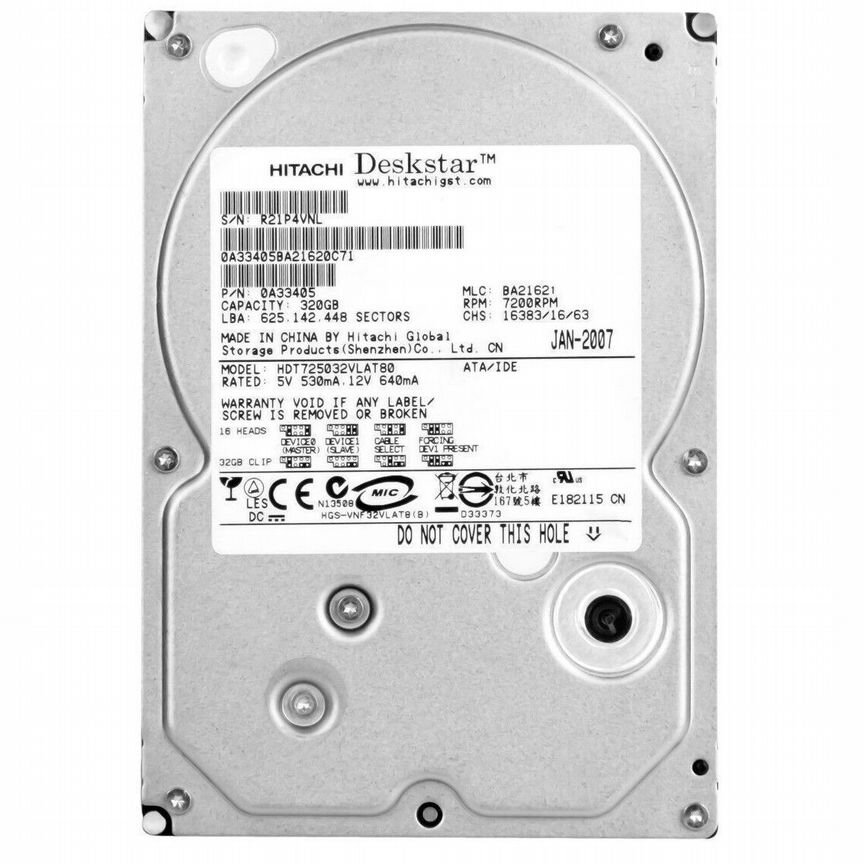 [HDT725032VLAT80] Жесткий Диск Hitachi 320gb Ide 3.5 Hdt725032vlat80