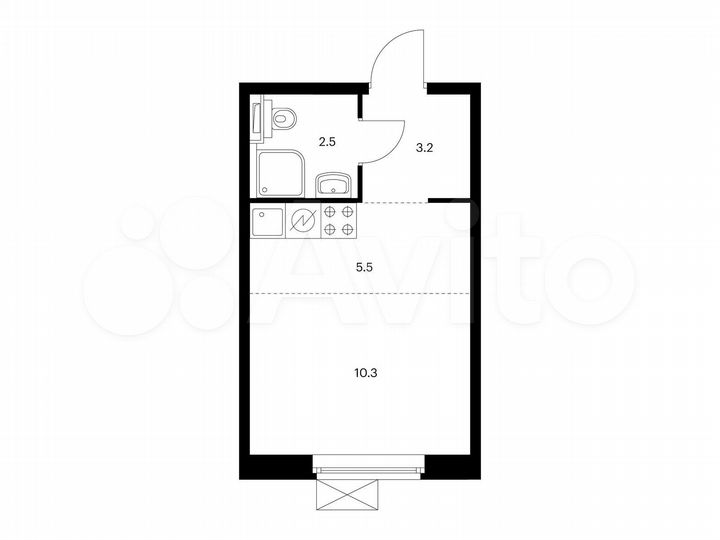 Квартира-студия, 21,5 м², 13/17 эт.