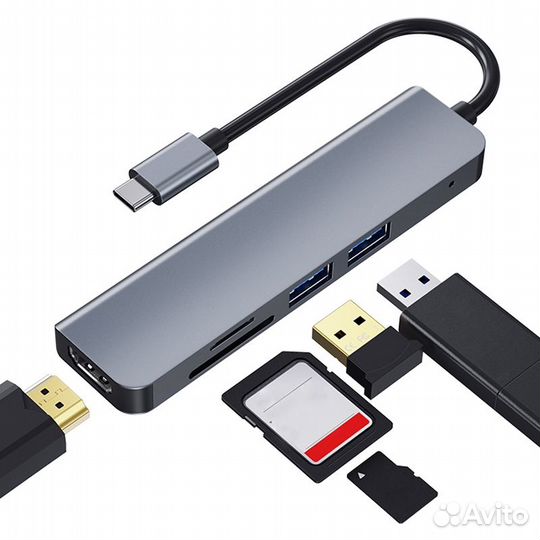 USB Хаб Type-C 5в1 на MacBook bronka