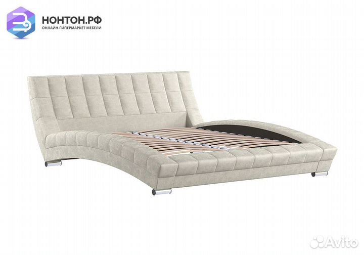 Кровать Оливия светлая серо-бежевая