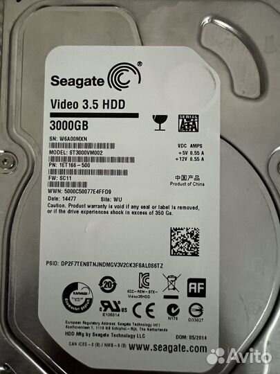 Жесткий диск Seagate Video 3Tb