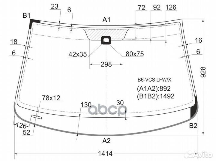 Стекло лобовое в клей volkswagen passat B6 4D S