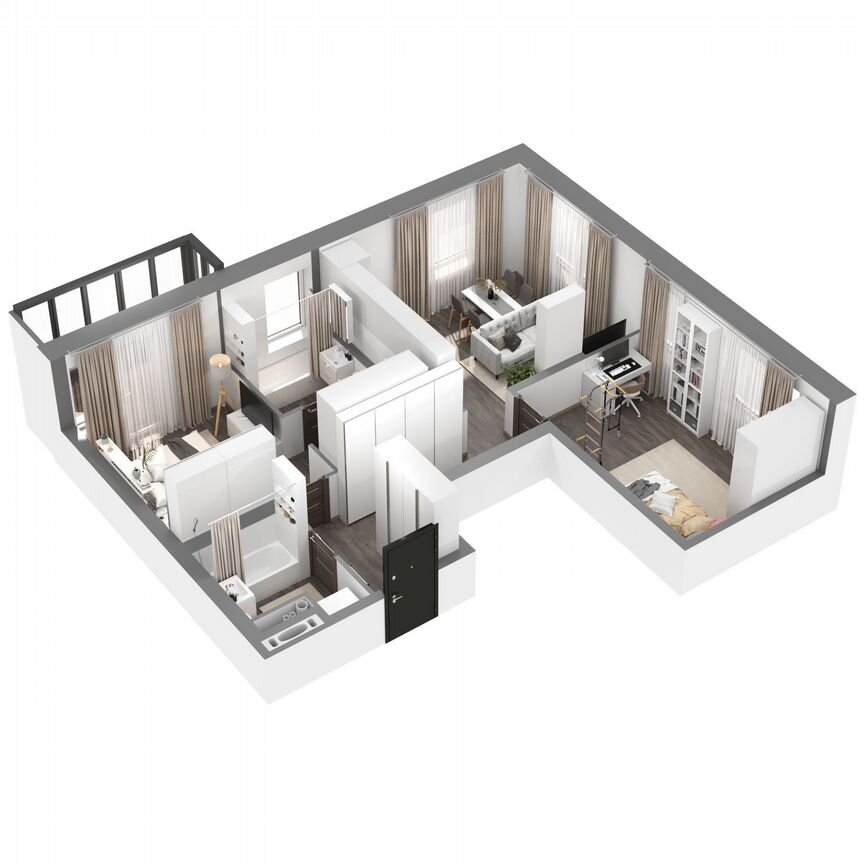 2-к. квартира, 62,5 м², 14/23 эт.