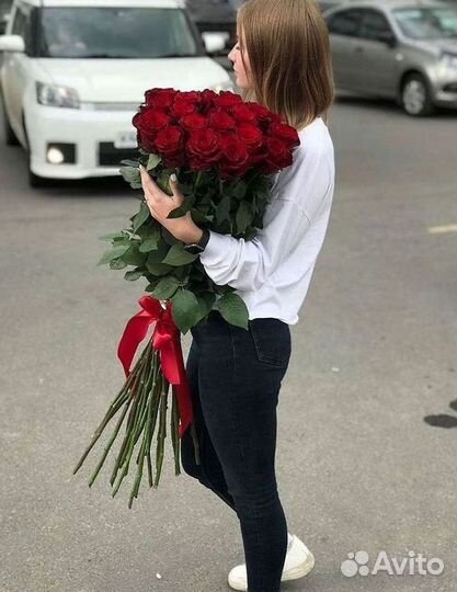 Высокие метровые розы Букеты Доставка