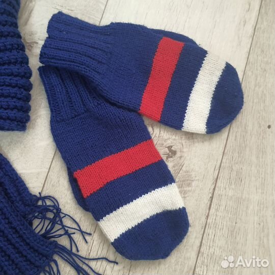 Шарф рукавицы вязанные ручной работы