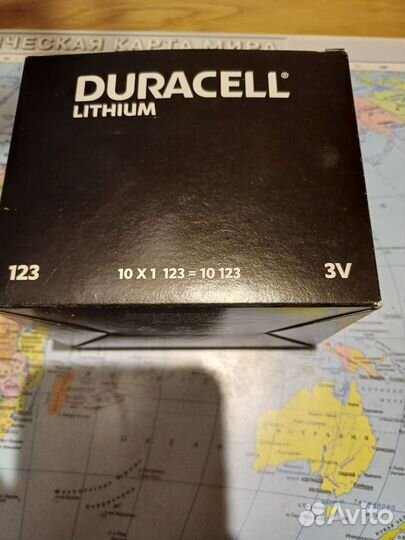 Батарейки duracell 123. 3v. Litium