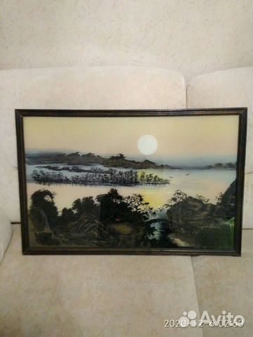 Картина в японском стиле на стекле