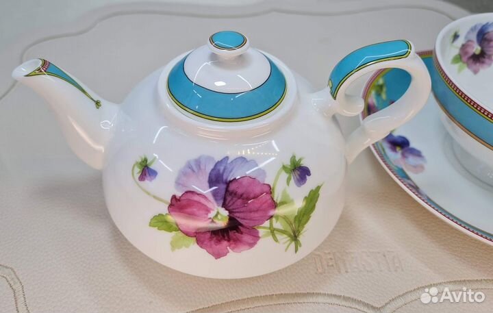 Чайный набор Виола Костяной фарфор Pavone