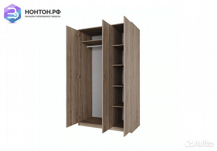 Шкаф трехстворчатый Пегас дуб сонома