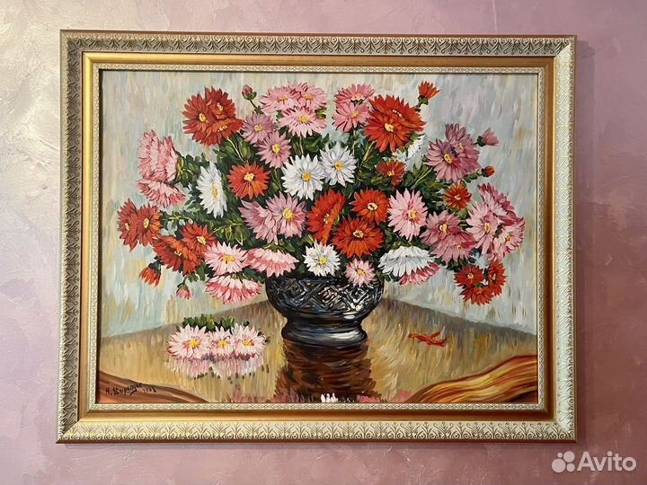 Картина маслом на холсте натюрморт в рамке