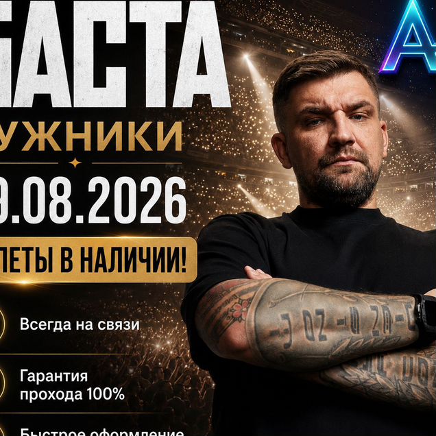 Билеты на концерт Баста 29 августа Лужники