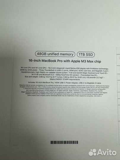 MacBook Pro 16 M3 Max 48GB 1TB Space Black