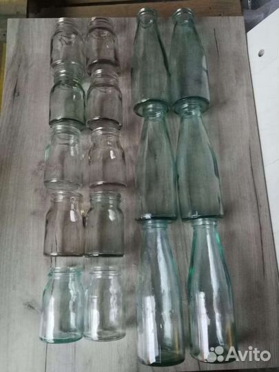 14 Банок от сметаны, бутылок от кефира молока СССР