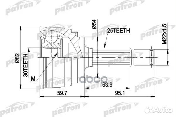 ШРУС наружн к-кт 25x54x30 mitsubishi: colt 1.6