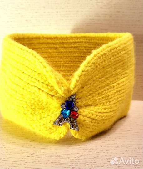 Повязка на голову вязаная женская, нарукавники