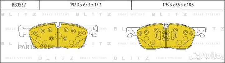 BB0537 Blitz Колодки тормозные дисковые перед прав