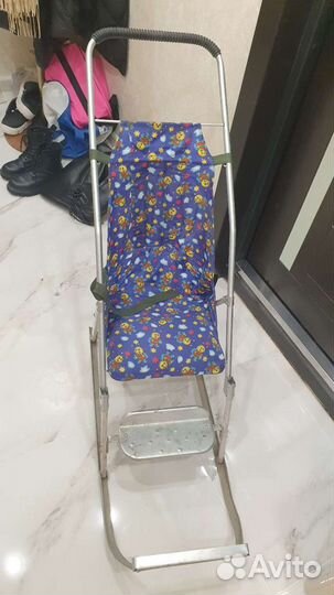 Детские алюминиевые складные санки коляска