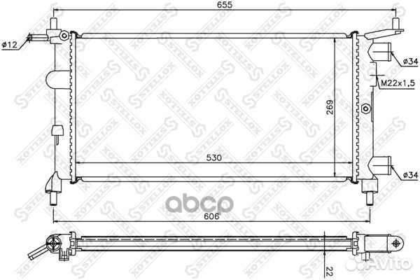 1026075SX радиатор системы охлаждения без AC Op