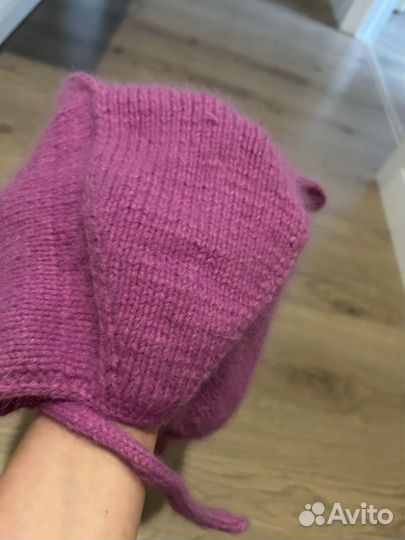 Шапка чепчик с ушками женская