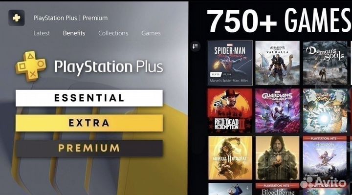 Подписка PS Plus Extra,Deluxe