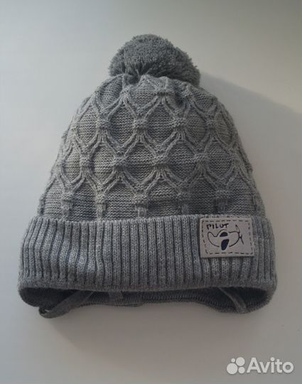Шапка для мальчика 0-6 месяцев демисезон-зима