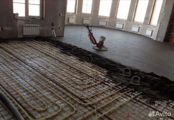 Механизированная полусухая стяжка,выравнивание пол