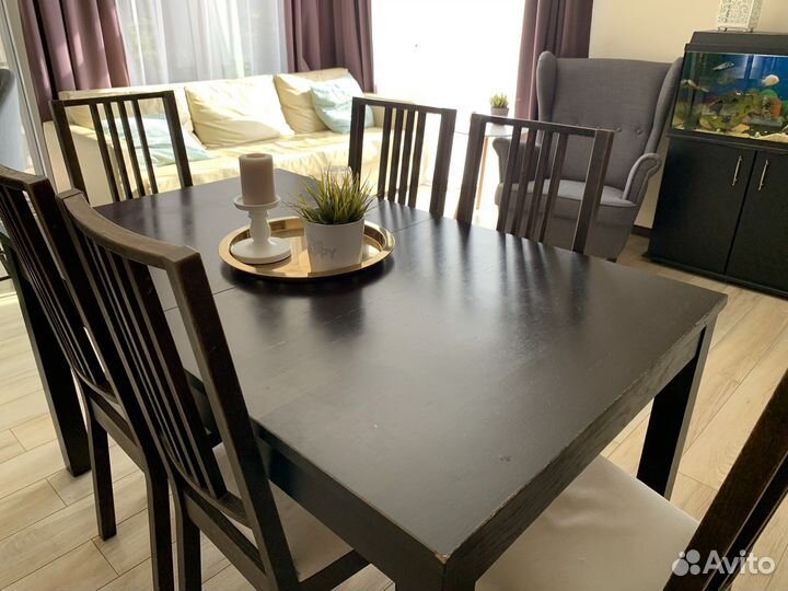 Стол обеденный раздвижной Бьюрста от икеа