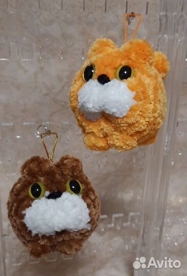 Брелоки пчелки, лягушка, хомяк ручная работа