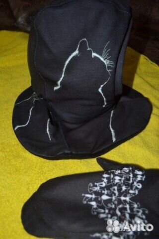 Капор шлем и варежки флис