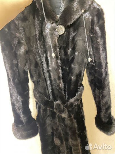 Шуба норковая с капюшоном