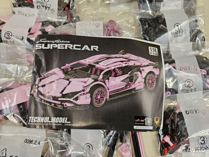 Конструктор Lamborghini Sian розовый