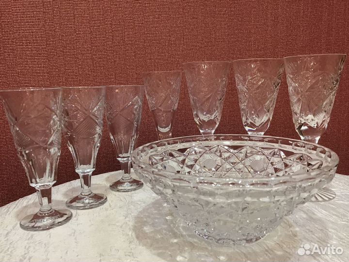 Конфетница и рюмки СССР