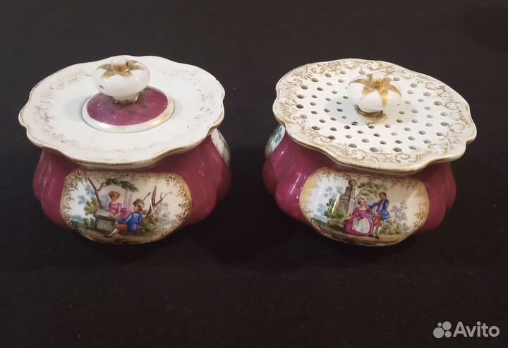 Антикварный Набор Чернильница и Песочница Мейсен