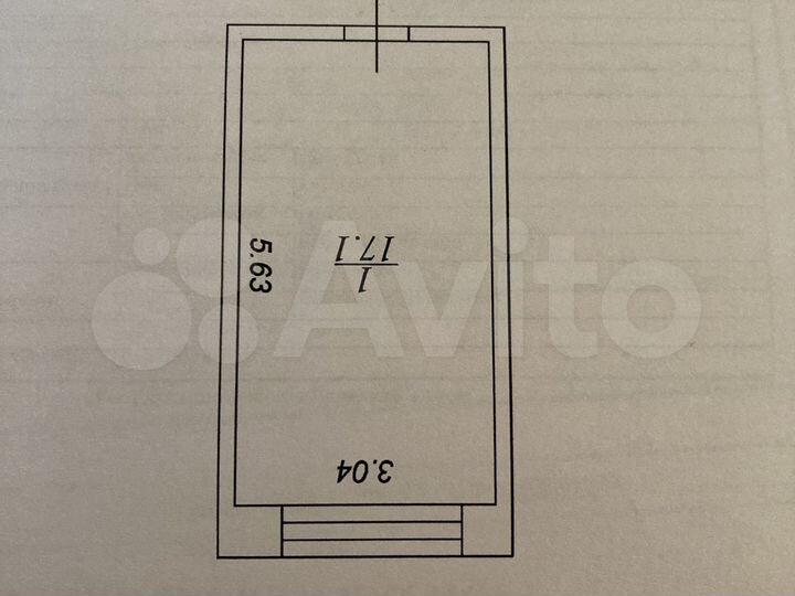 Комната 17,1 м² в 1-к., 2/5 эт.
