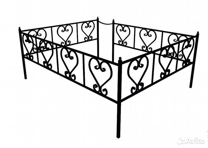 Оградки на кладбище, кресты, столы, лавочки