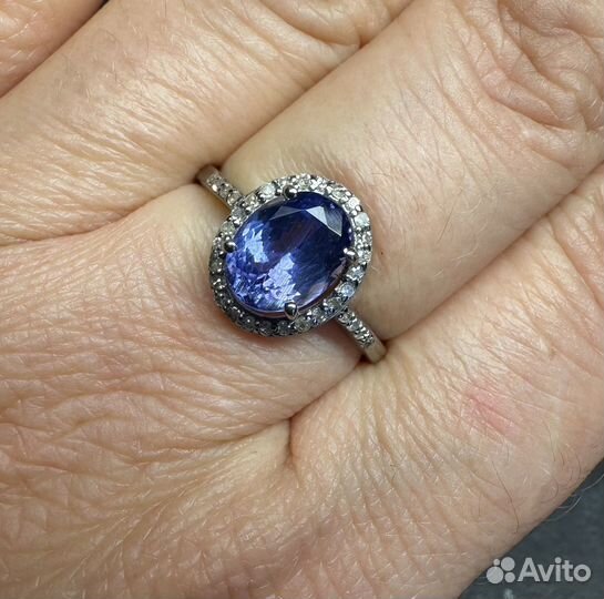 Серьги с танзанитом и бриллиантами