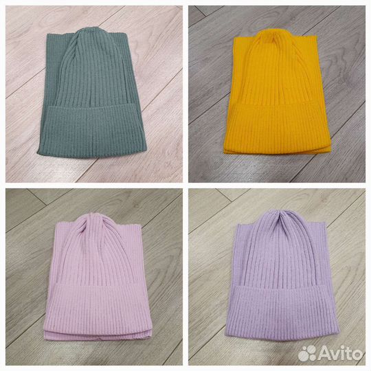 Весенний комплект шапка-снуд новый