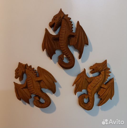 Символ 2024 года. Деревянный дракон(магнит)